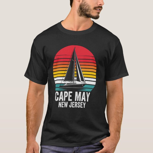 Cape May New jersey, Sailing Cape May, Sailboat-Ca T Shirt (Framsida)