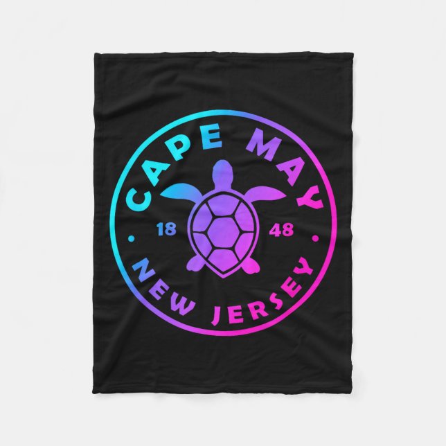 Cape May New Jersey Sea Turtle Tie Dye Vacation  Fleecefilt (Framsidan)