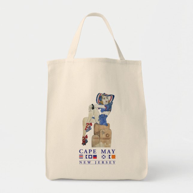 Cape May New jersey Tote Bag Tygkasse (Framsidan)