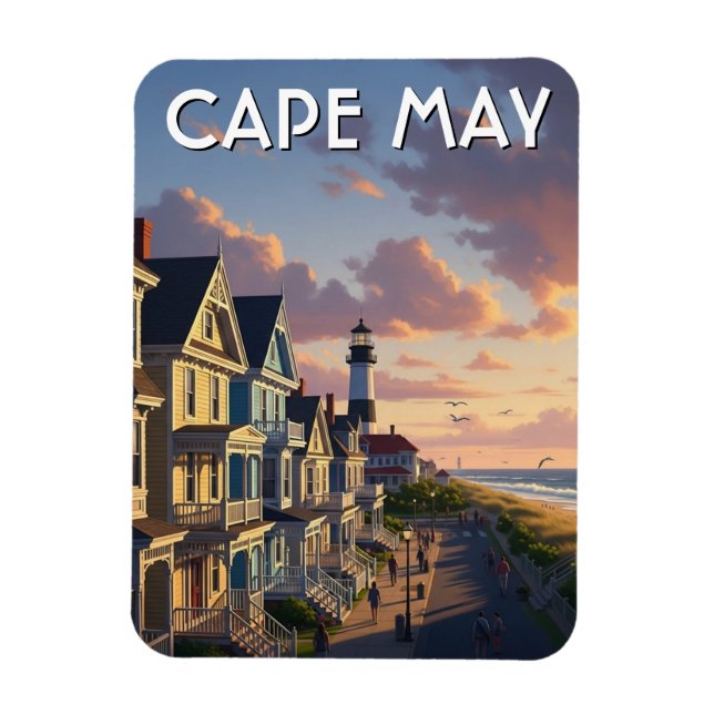 Cape May New Jersey Travel Postcard Magnet (Vertikal)