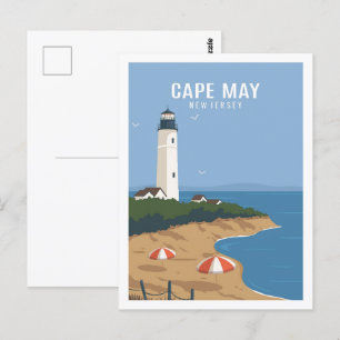 Cape May New jersey USA Travel Ställe Illustration Vykort