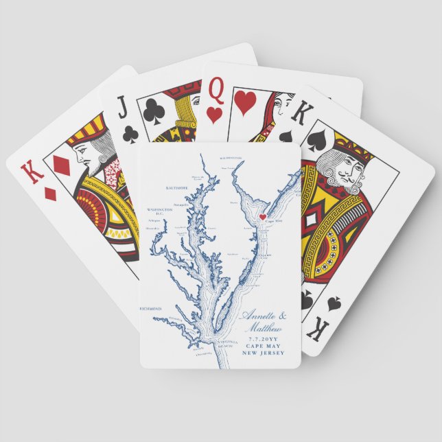 Cape May NJ Bröllopsfavorit Casinokort (Baksidan)