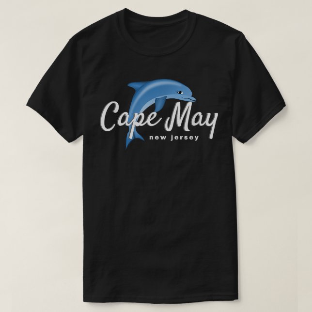 Cape May NJ , Cape May Dolphin Beach  T Shirt (Design framsida)