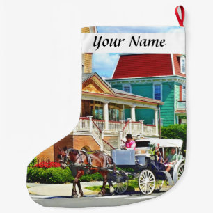 Cape May NJ – Häst dragen vagn Stor Julstrumpa