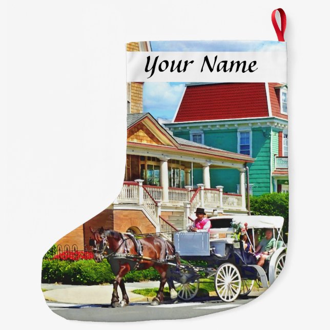 Cape May NJ – Häst dragen vagn Stor Julstrumpa (Baksidan)