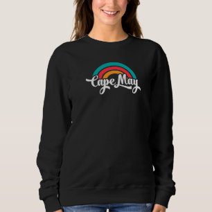 CAPE MAY NJ Retro skript med regnbåge 8 T Shirt
