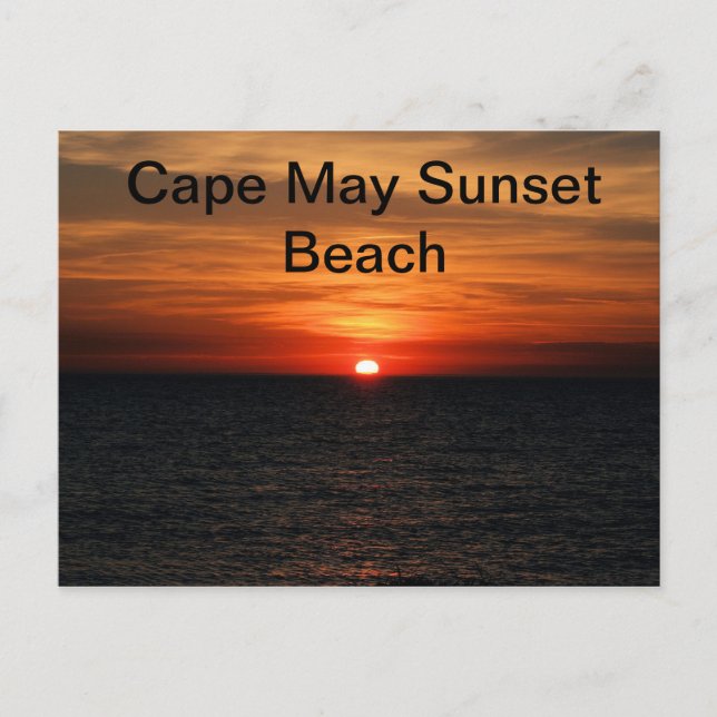 Cape May NJ Sunset Beach Vykort (Framsida)