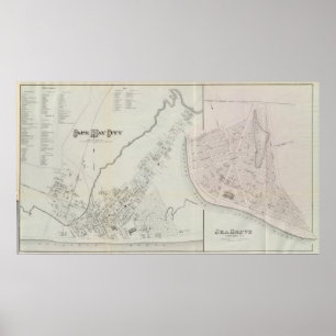 Cape May stad och havsdunge som är ny - jersey Poster