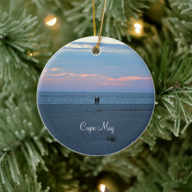 Cape May strand solnedgång Julgransprydnad Keramik (Träd)