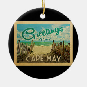 Cape May strandvintage resor Julgransprydnad Keramik