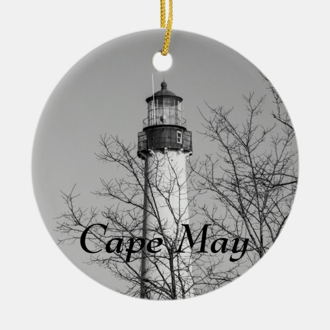 Cape May tänder b/w Julgransprydnad Keramik (Framsidan)