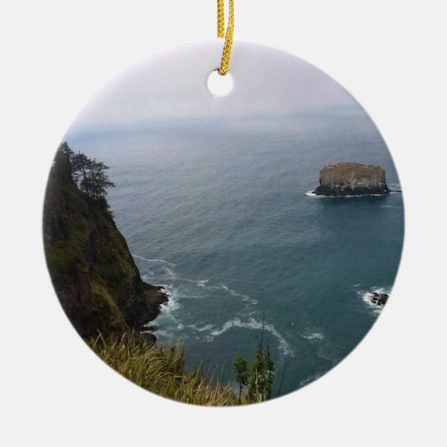 Cape Meares, Oregons kust Julgransprydnad Keramik (Framsidan)