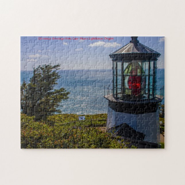 Cape Mears fyr Oregon. Jigszle Puzzle Pussel (Horisontell)