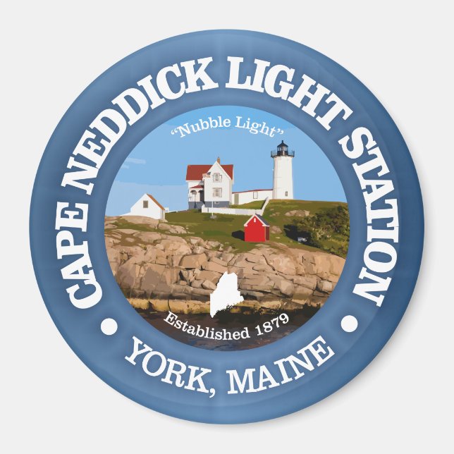Cape Neddick Light Station Magnet (Framsidan)