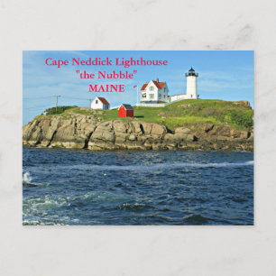 Cape Neddick Lighthouse the Nubble, Maine Postcard Vykort