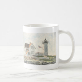 Cape Neddick Lighthouse Watercolor Kaffemugg