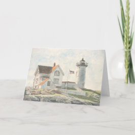 Cape Neddick Lighthouse Watercolor Tack Kort