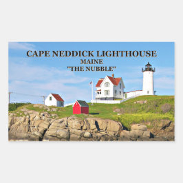 Cape Neddick, "Nubble", fyr Stickers Rektangulärt Klistermärke
