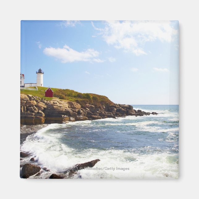 Cape Neddick 'Nubble' Lighthouse i Maine Magnet (Framsidan)