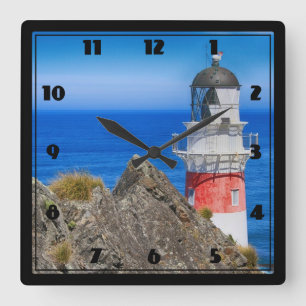 Cape Palliser New Zealand fyr Fyrkantig Klocka