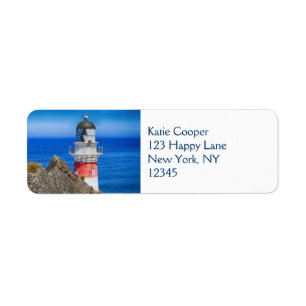 Cape Palliser New Zealand Lighthouse Returadress Etikett