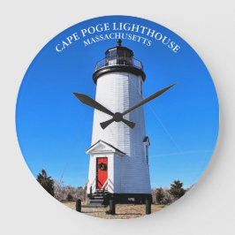 Cape Poge fyr, Massachusetts Round Clock Stor Klocka