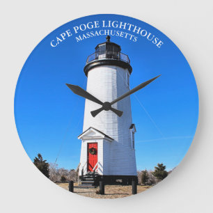 Cape Poge fyr, Massachusetts Round Clock Stor Klocka