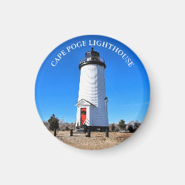Cape Poge Lighthouse, Massachusetts Round Magnet