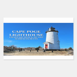 Cape Poge Lighthouse, Massachusetts Stickers Rektangulärt Klistermärke