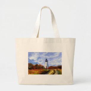 Cape Poge Lighthouse Tote Bag Jumbo Tygkasse