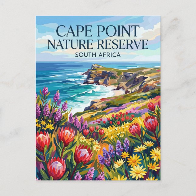 Cape Point naturreservat Sydafrika Vykort (Framsida)