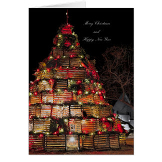 Cape Porpoise Celebrates Folkrött Julkort Hälsningskort