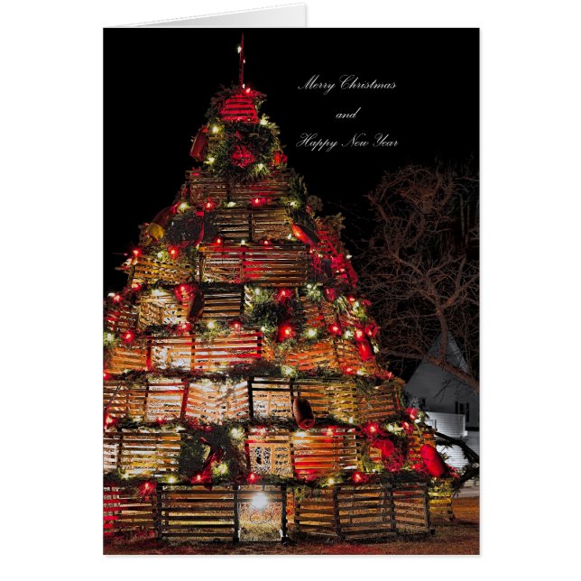 Cape Porpoise Celebrates Folkrött Julkort Hälsningskort (Framsidan)