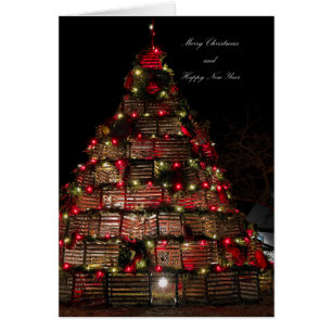 Cape Porpoise Celebrates Folkrött Julkort Hälsningskort