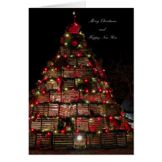 Cape Porpoise Celebrates Folkrött Julkort Hälsningskort