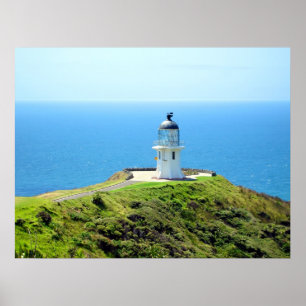Cape Reinga fyr, Northland, Nya Zeeland Poster