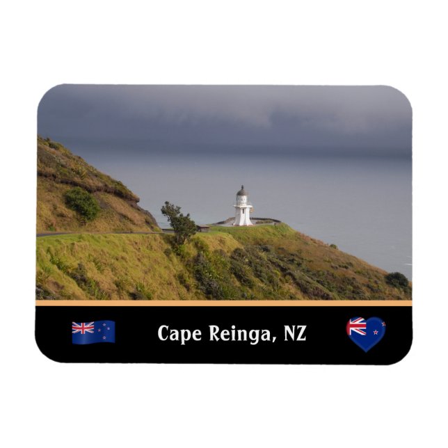 Cape Reinga Lighthouse & New Zealand /Maori Magnet (Horisontell)