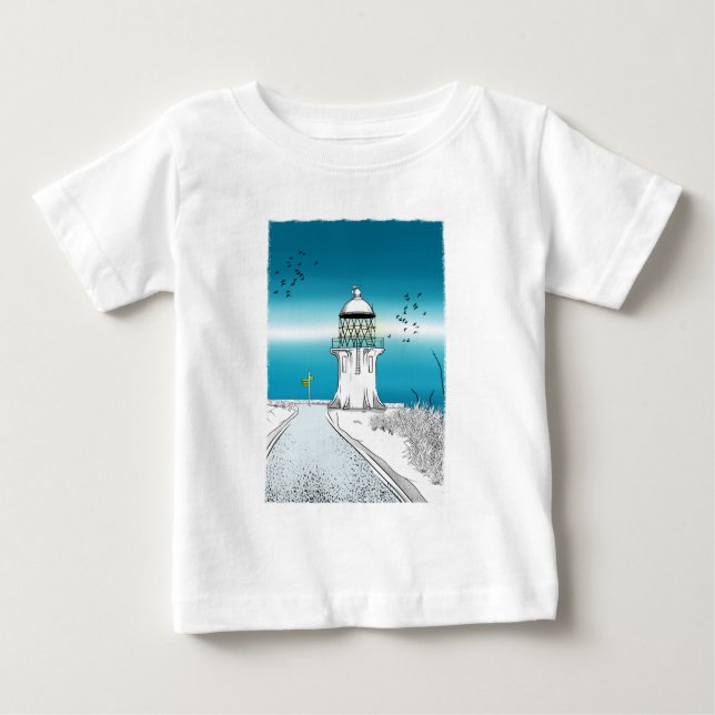 Cape Reinga Lighthouse Northland NZ T Shirt (Framsida)
