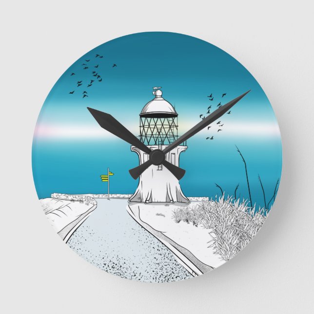 Cape Reinga Lighthouse NZ Rund Klocka (Framsida)