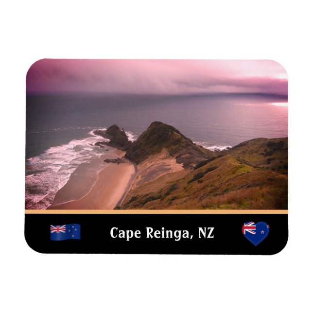 Cape Reinga & Maori Legends /Nya Zeeland Magnet (Horisontell)