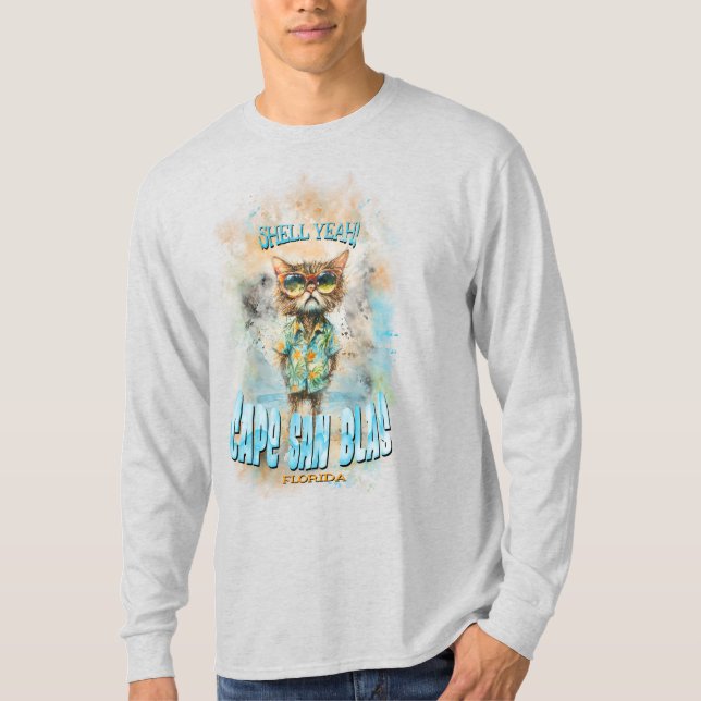 Cape San Blas Florida Beach Cat T Shirt (Framsida)
