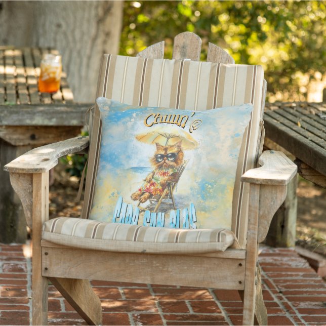 Cape San Blas Florida Beach Lounging Cat Kudde (Stol)