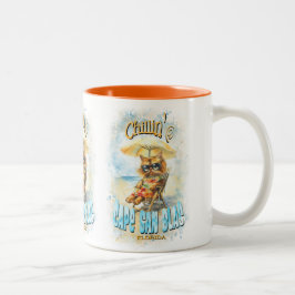 Cape San Blas Florida Beach Lounging Cat Två-Tonad Mugg