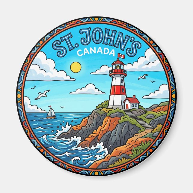 Cape Spear Lighthouse Kanada Magnet (Framsidan)