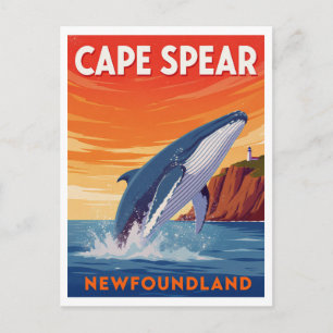 Cape Spear Newfoundland Valhajpning Vykort