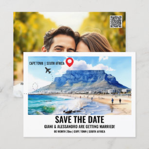 Cape Town akvarell foto spara datum Vykort