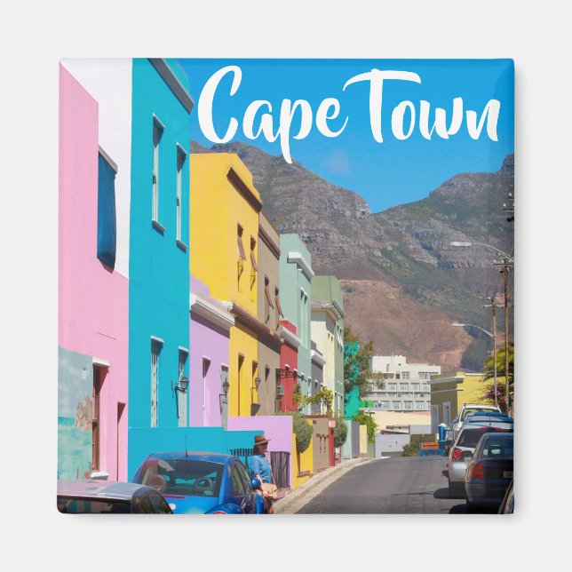 Cape Town Bo-Kaap Cityscape South Afrika Magnet (Framsidan)