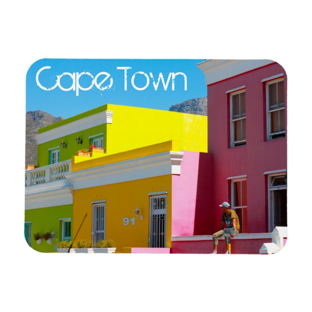 Cape Town Bo-Kaap Cityscape South Afrika Magnet (Horisontell)