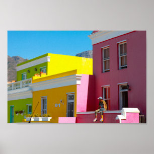 Cape Town Bo-Kaap Cityscape South Afrika Poster