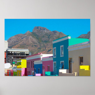 Cape Town Bo-Kaap Cityscape South Afrika Poster